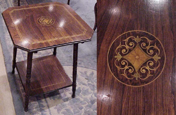 Lot image - Pair of Aesthetic Inlaid Rosewood Side Tables