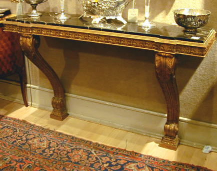 Lot image - Rococo Style Gilt Carved Wood Console