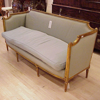 Lot image - Louis XVI Style Gilt Carved Wood Settee