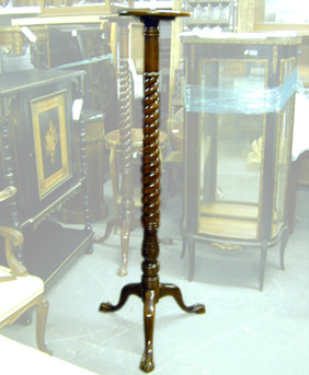 Lot image - Pair of Georgian Style Carved Mahogany Plant Stands