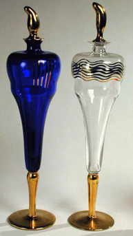 Lot image - Two Italian Glass Stoppered Bottles