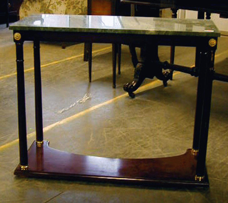 Lot image - Empire Style Marble Top Mahogany Console