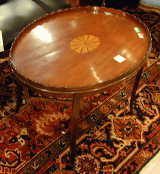 Lot image - George III Style Mahogany Oval Tray on Stand
