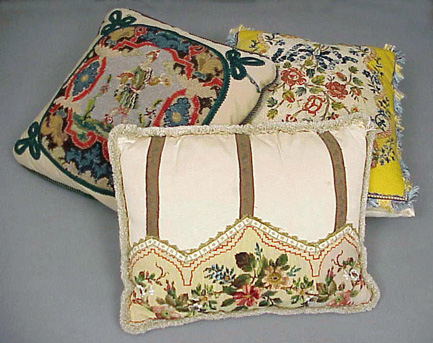 Lot image - Group of Three Needlepoint Pillows