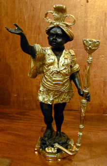 Lot image - Pair of Gilt and Patinated-Metal Blackamoors