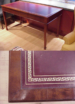 Lot image - Georgian Style Leather Inset Mahogany Library Table