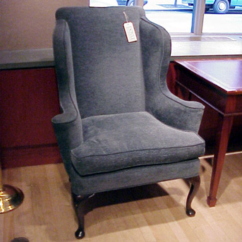 Lot image - Queen Anne Style Upholstered Wing Chair