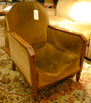 Lot image - Art Deco Walnut Upholstered Armchair