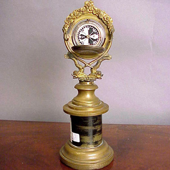 Lot image - Empire Style Gilt and Patinated-Bronze Watch Stand and a Compass in a Fitted Case