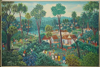 Lot image - Edgar Brierre Haitian, b. 1933 ISLAND COMMUNITY