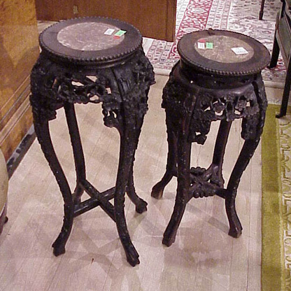Lot image - Two Chinese Hardwood Stands