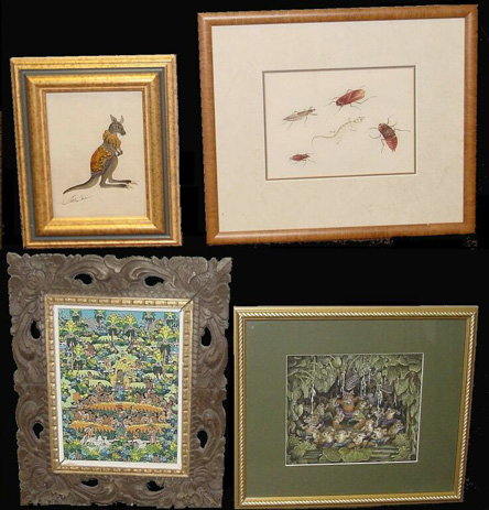 Lot image - Indian School 20th Century STUDY OF INSECTS AND SALAMANDER