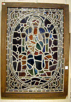 Lot image - Stained Glass Window Depicting Mother and Child