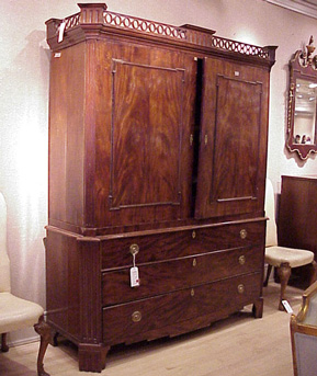 Lot image - Baltic Neoclassical Style Mahogany Cabinet