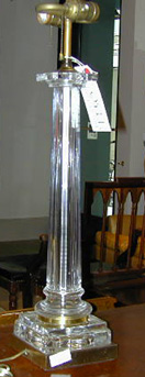 Lot image - Pair of Colorless Glass Column Form Lamps