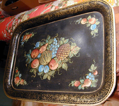 Lot image - Victorian Tole Painted Tray