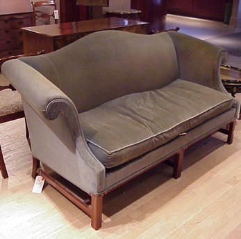 Lot image - Georgian Style Upholstered Mahogany Settee