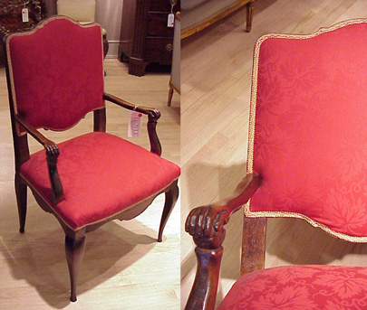 Lot image - Provincial Italian Rococo Style Upholstered Walnut Armchair