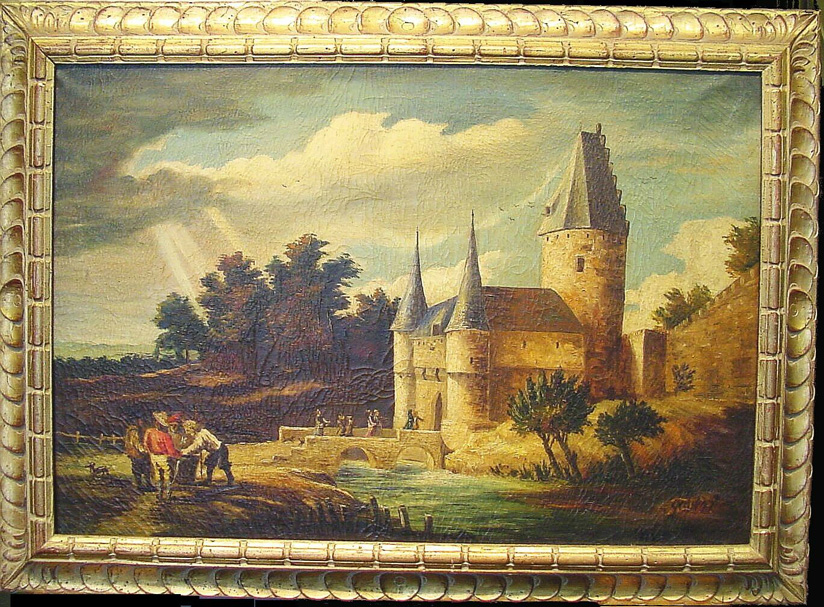 Lot image - Continental School 19th Century OUTSIDE THE CASTLE WALLS