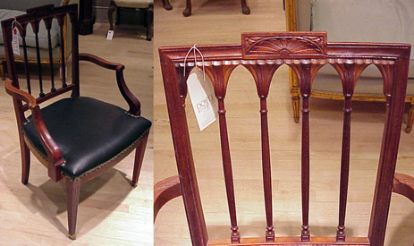 Lot image - Pair of Georgian Style Mahogany Armchairs