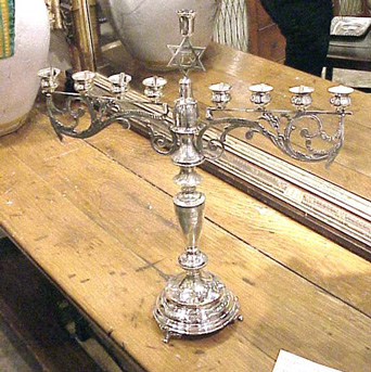 Lot image - Continental Silver Menorah Approximately 40 ounces.