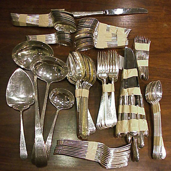Lot image - Starr Sterling Silver Flatware Service Approximately one hundred twenty pieces. Total approximately 152 ounces, weighable.