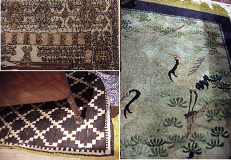 Lot image - Moroccan Rug, Moroccan rug and a Silk Chinese Rug.