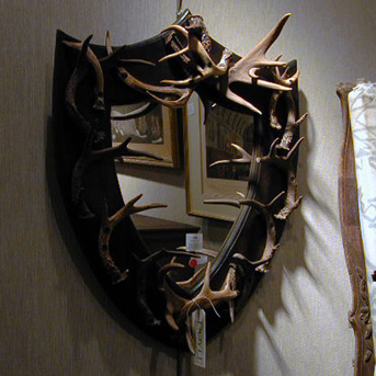 Lot image - Antler Mounted Mirror