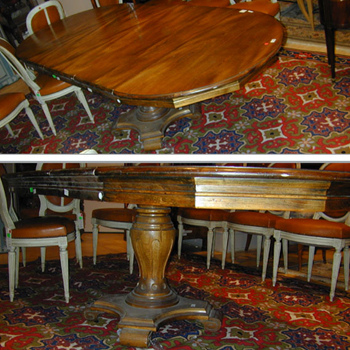 Lot image - Classical Style Walnut Dining Table