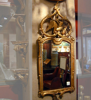 Lot image - Continental Rococo Style Gilt Carved Wood Mirror