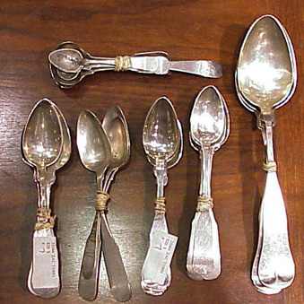 Lot image - Miscellaneous Group of Coin Silver Flatware
