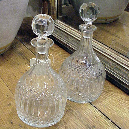 Lot image - Pair of Cut Glass Decanters