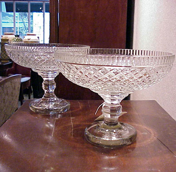 Lot image - Pair of Georgian Style Cut Glass Compotes