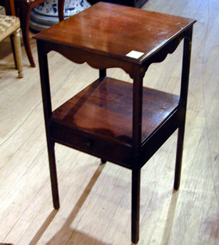 Lot image - Pair of Georgian Style Walnut Two-Tier Side Tables