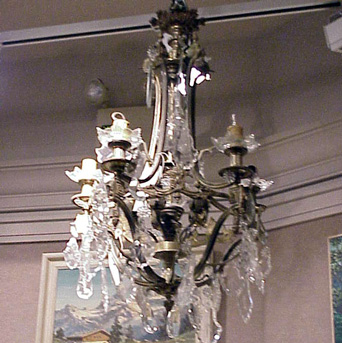 Lot image - Louis XVI Style Gilt-Bronze and Cut Glass Nine-Light Chandelier