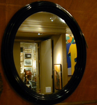 Lot image - Pair of Regency Style Ebonized Mirrors
