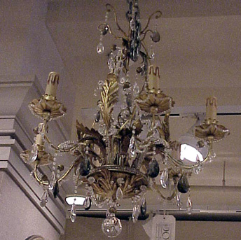 Lot image - Louis XVI Style Gilt-Metal Six-Light Chandelier