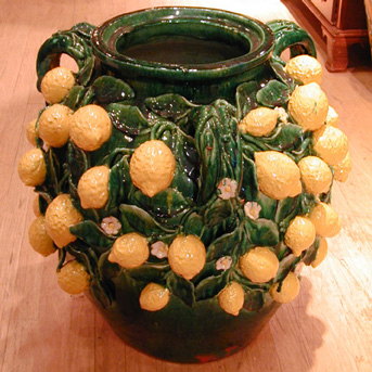 Lot image - Pair of Italian Faience Urns