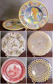 Lot image - Group of Six Continental Faience Plates