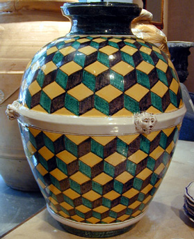 Lot image - Continental Faience Urn
