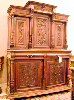 Lot image - Renaissance Revival Walnut Breakfront Cabinet