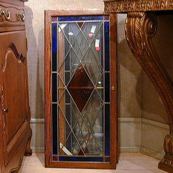 Lot image - Group of Four Leaded Glass Windows