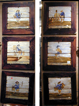 Lot image - Group of Six Continental Faience Tiles