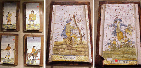 Lot image - Group of Six Continental Faience Tiles