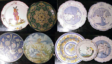 Lot image - Group of Nine Continental and Middle Eastern Style Glazed Ceramics