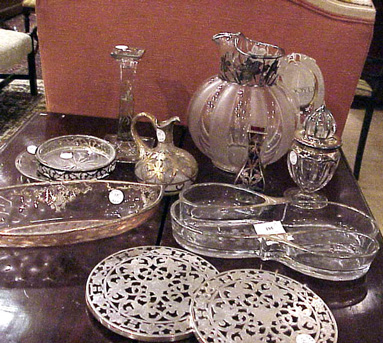 Lot image - Group of Silver Overlaid Glassware