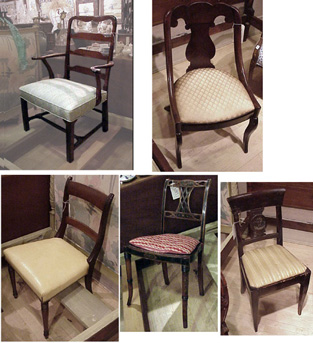 Lot image - Group of Five Wood Chairs