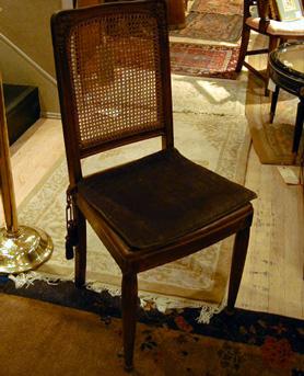 Lot image - Four Provincial Italian Style Walnut Dining Chairs