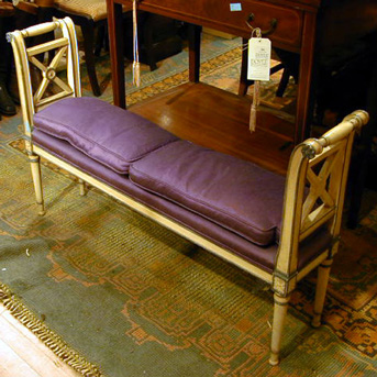 Lot image - Neoclassical Style Painted Bench