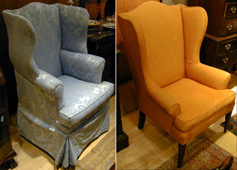 Lot image - Two Upholstered Wing Chairs